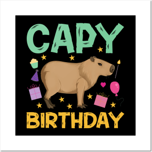 Capy Birthday Cappybara Capybara Posters and Art